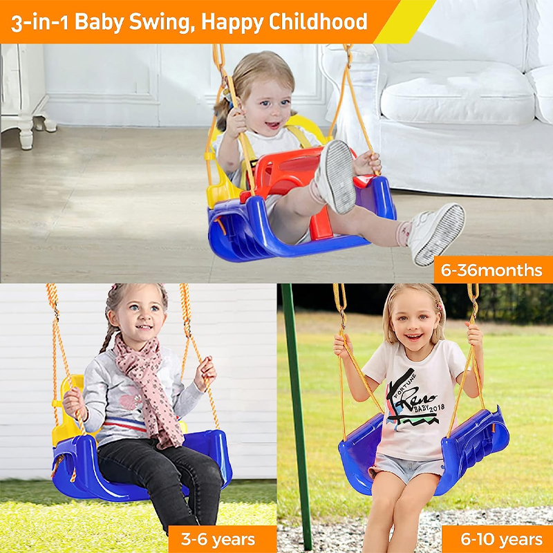 3- -i- -1 huskeleker for småbarn baby hengende kurv innendørs/utendørs lek barn huskesett for bakgården 6 måneder  to 12 år best