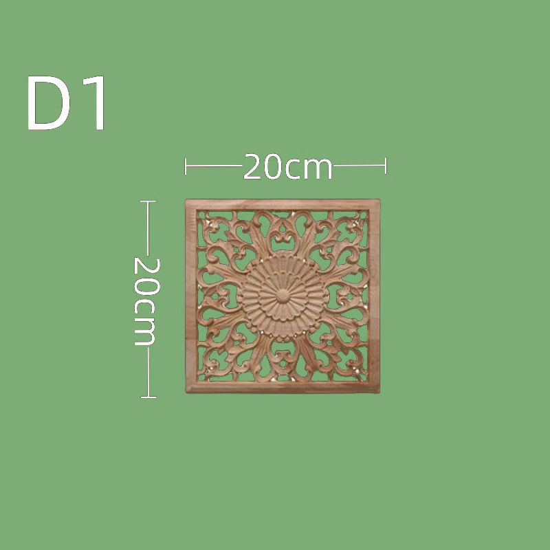 Accessori per mobili intagliati in legno in stile europeo - Sculture cave quadrate in legno massello per porte dell'armadio, cucina e decorazioni per la casa: Borgogna