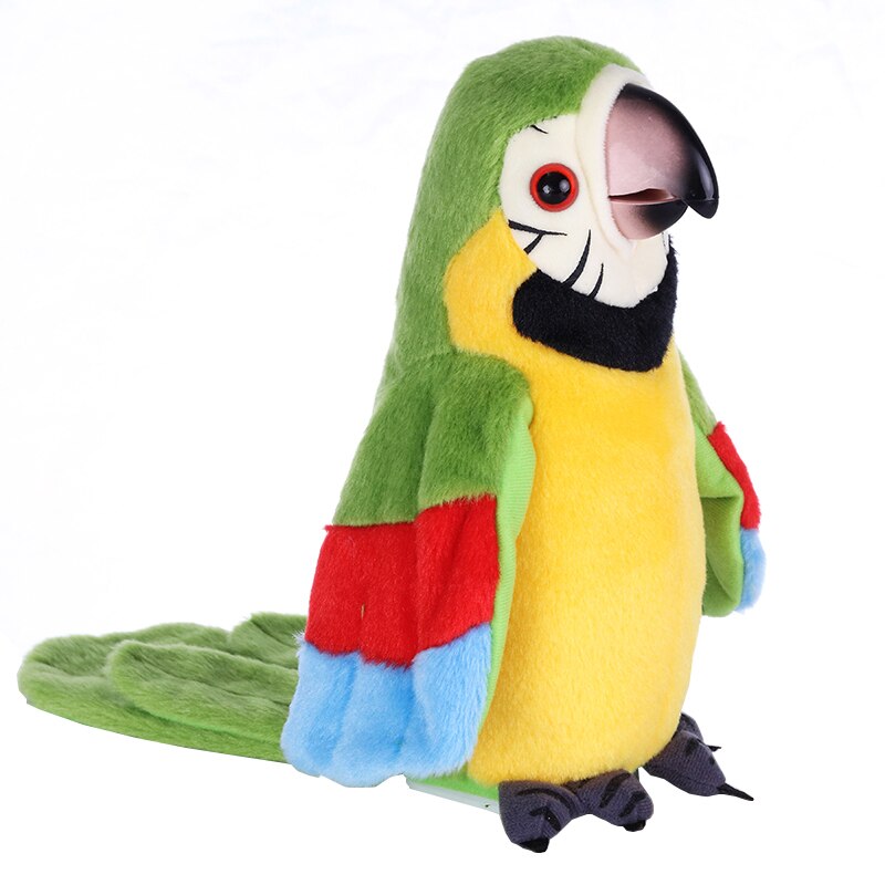 Électrique parlant perroquet en peluche jouet mignon parlant Record répète ce que vous dites enfants jouet enfants d'anniversaire perroquet en peluche: green