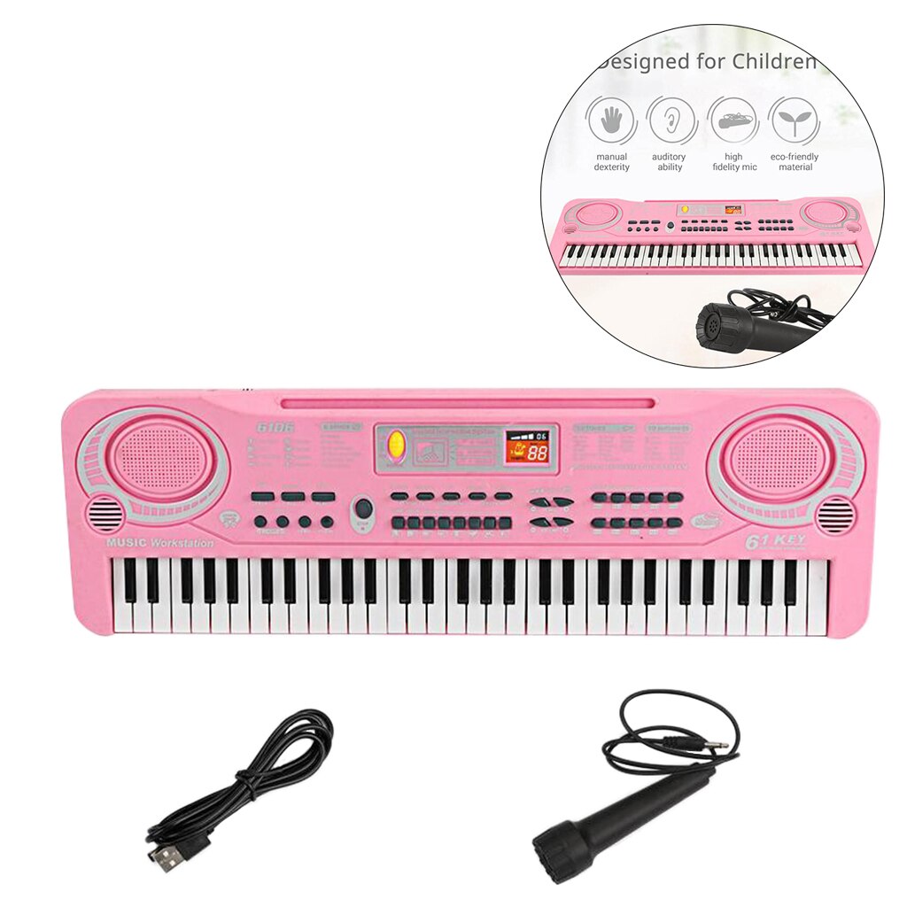 Elektronische Orgel W/Mic 61 Toetsen Usb Digitale Keyboard Piano Speelgoed Voor Kinderen