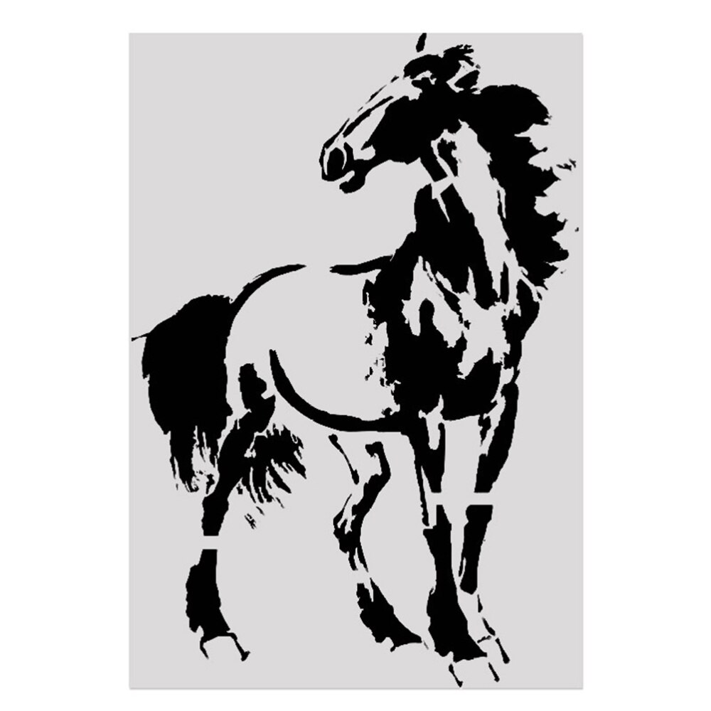 5pcs Novel Decorative Durable Decorative Painting Stencils Horse Pattern Friends Family