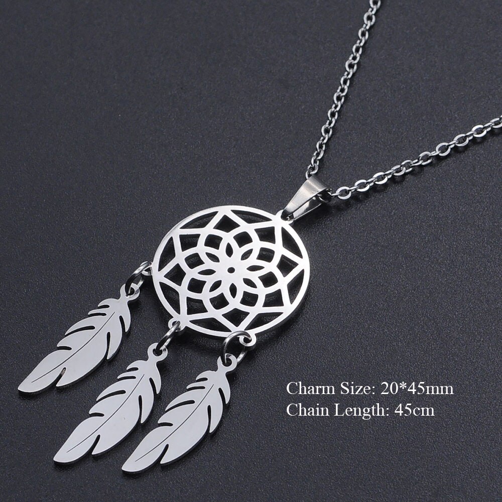 Dream Catcher Stainless Steel Charm Necklace for Women Accept OEM Order Jewelry Necklaces