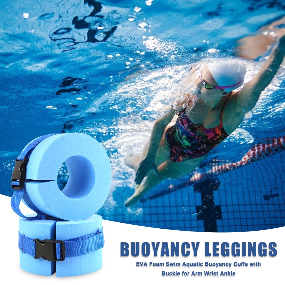 2x EVA Foam Swim Aquatic Buoyancy Cuffs with Buckle Arm Wrist Ankle for Water Aerobics Swimming