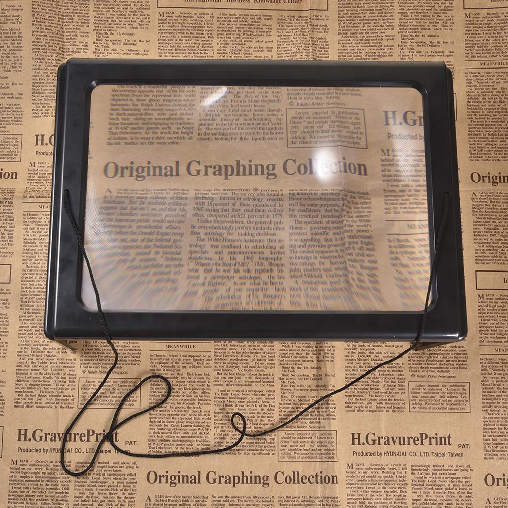 11.8" X 8" Magnifying Glass Rectangular 3X Reading Magnifier LED Lighted Illuminated Foldable Desktop Portable Maginifier