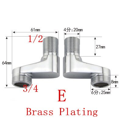 Douchekraan Verstelbare Adapter Solid Messing Wandmontage Breedte Verstelbare Hoekstopkraan S-vakbonden Badkamer Accessoires: Paars