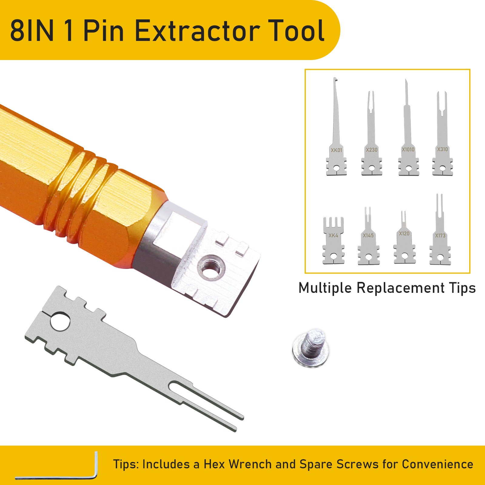 8Pcs Universal Terminal Release Tool Electrical Wire Connector Pin Removal Tool Kit for Automotive Computer Terminal Repair