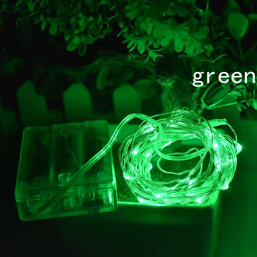 4M 5M 40/50 LED Starry String battery Powered Lights Fairy Micro LED Transparent Copper Wire for Party Christmas Wedding lights: Green / 4M