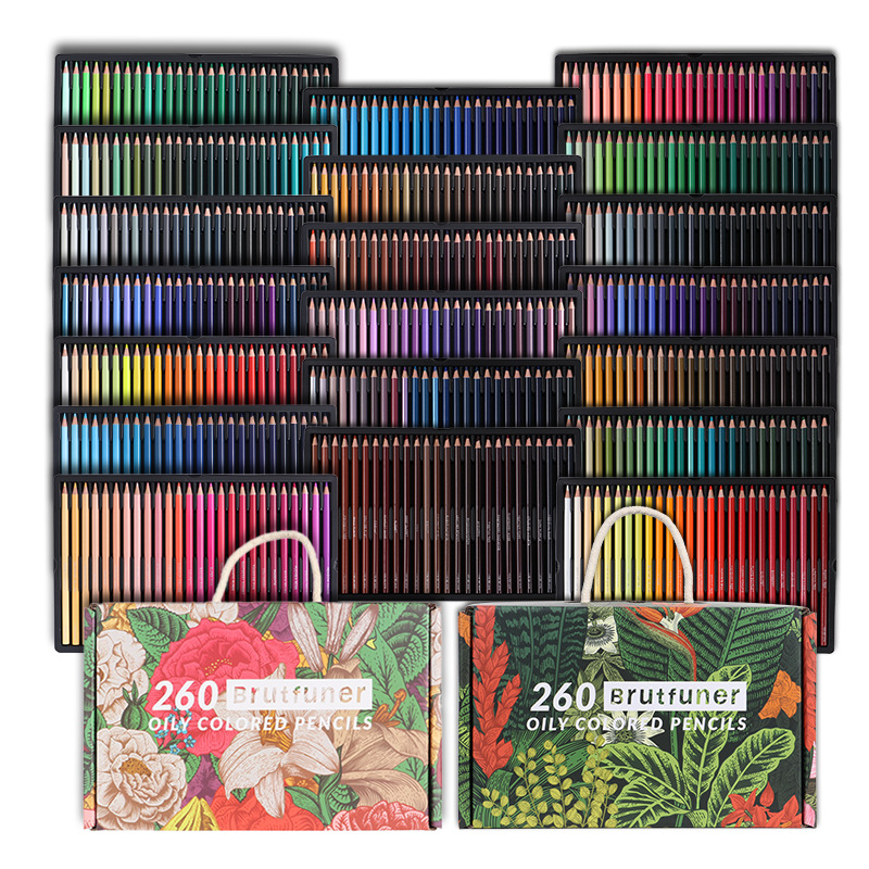 Brutfuner 150/180/260/520color water-soluble colored pencil student art wood oily pencil statione