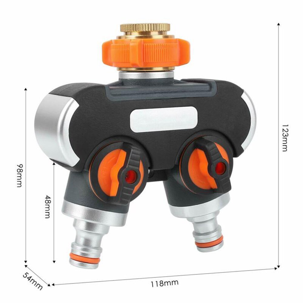 Adaptador de distribuidor de manguera de grifo de 3/4 pulgadas, manguera de plástico ABS Gardena, distribuidor de 2/4 vías, herramienta de Grifo para jardín y reloj de riego de jardín