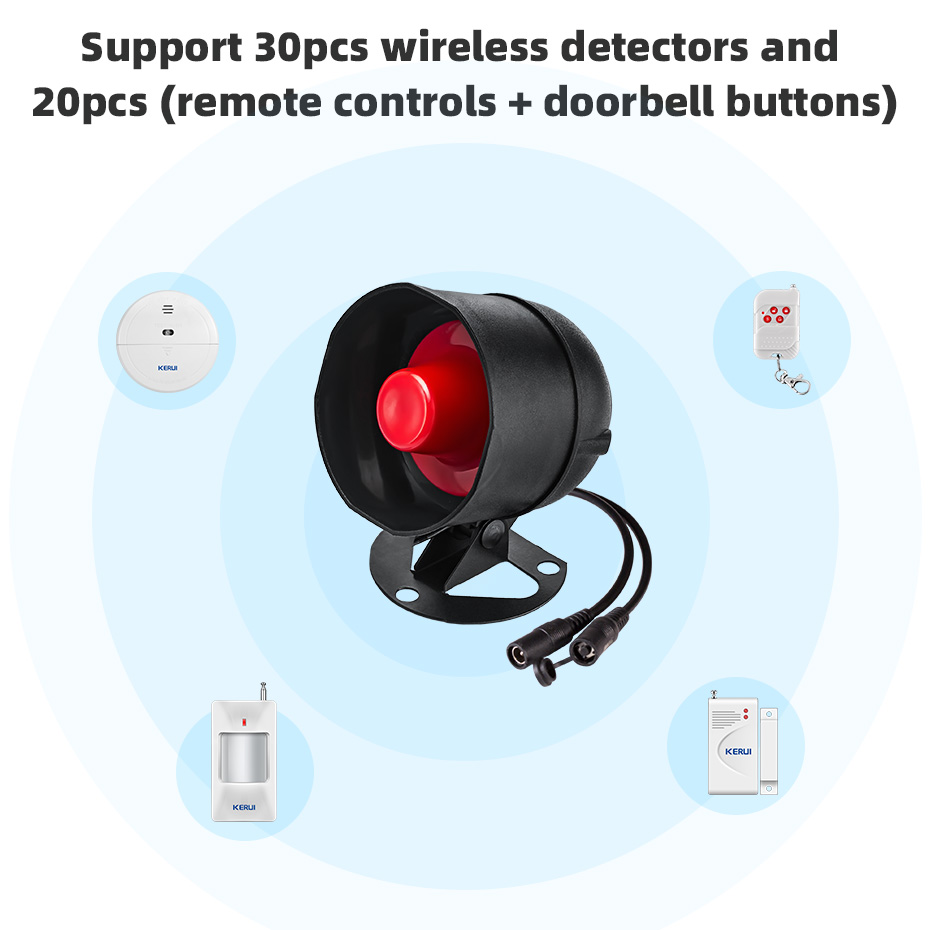 KERUI Tuya WIFI inteligente sistema de alarma de seguridad inalámbrico sirena hogar antirrobo Sensor de puerta de movimiento Compatible con Google Home Alexa 433Mhz