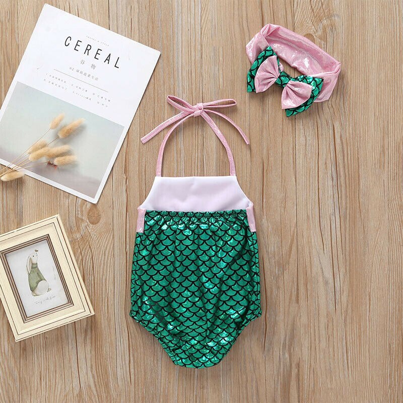 Kinderen Badmode Voor Meisjes Baby Badpak kids Kostuum Biquini Infantil Baden Kleding Vrouwelijke Een Stuk Romper + Hoofdband