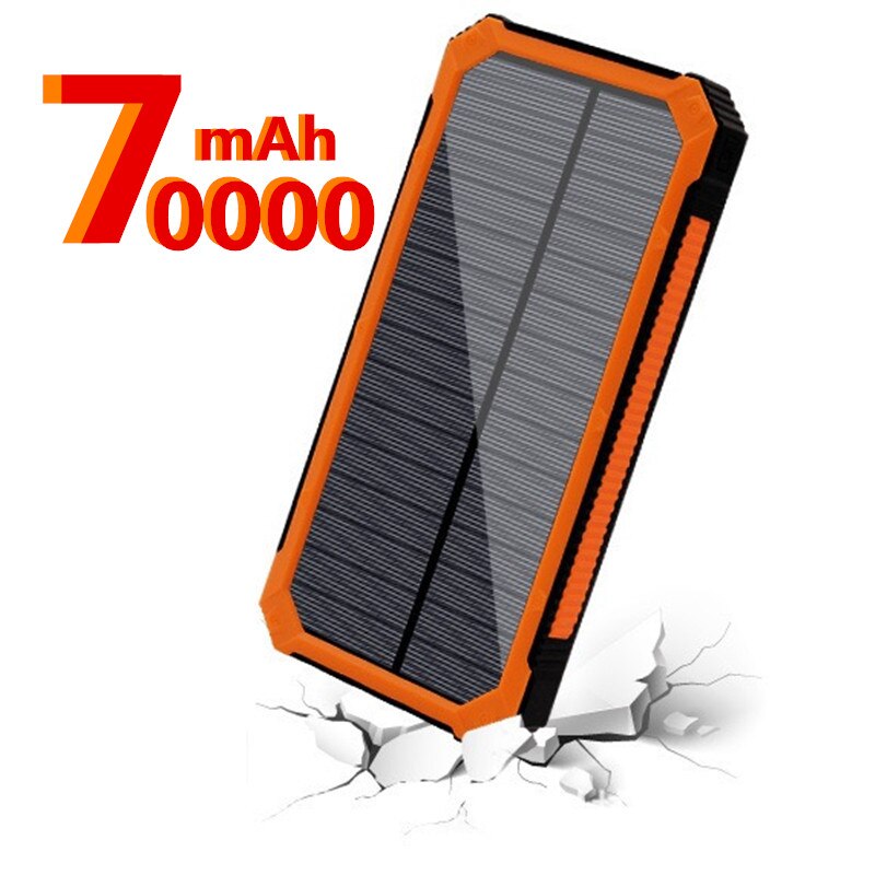 70000Mah Zonne Bank Led Verlichting Outdoor Draagbare 2 Usb Poverbank Reizen Externe Batterij Voor Samsung Iphone Xiaomi