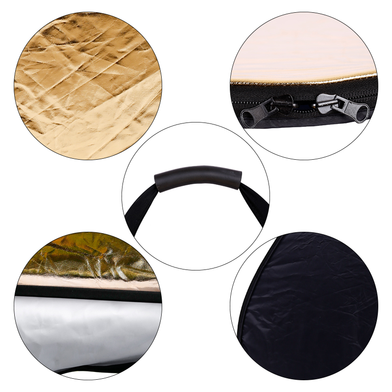5-in-1 23 Inch/60cm Portable Triangle Reflector with Handle for Photography Photo Studio Lighting & Outdoor Lighting