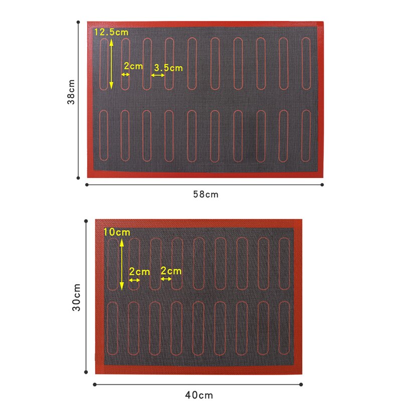 Oven Sheet Liner Silicone Baking Mat Non-Stick for Cookie / /biscuit/puff/eclair Rolling Dough Heat Resistant Pastry Mat Tool