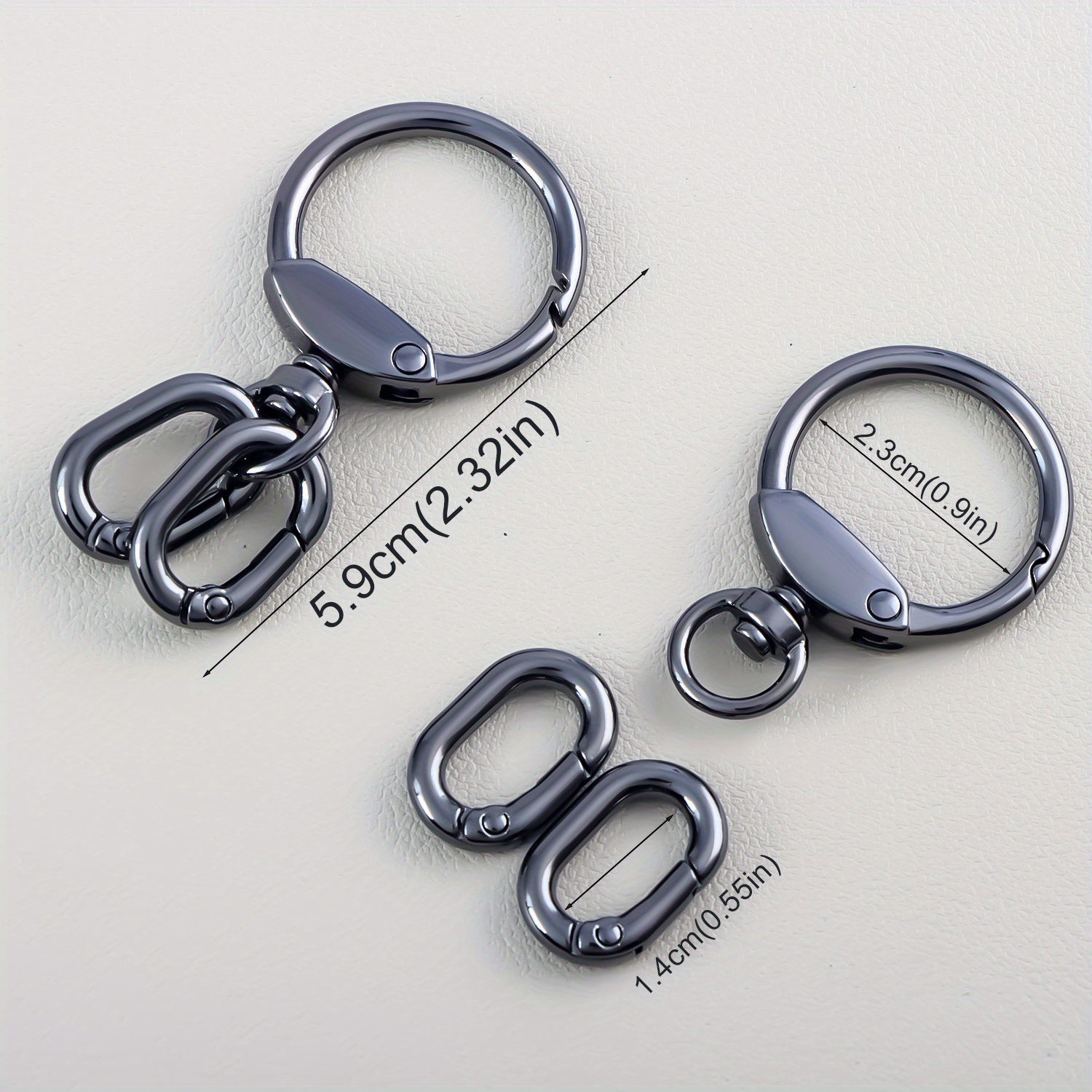 2pcs Keychain Hook with Key Ring Keychain Clip Hook with Spring Ring for Lanyard Making DIY Crafts Keychains