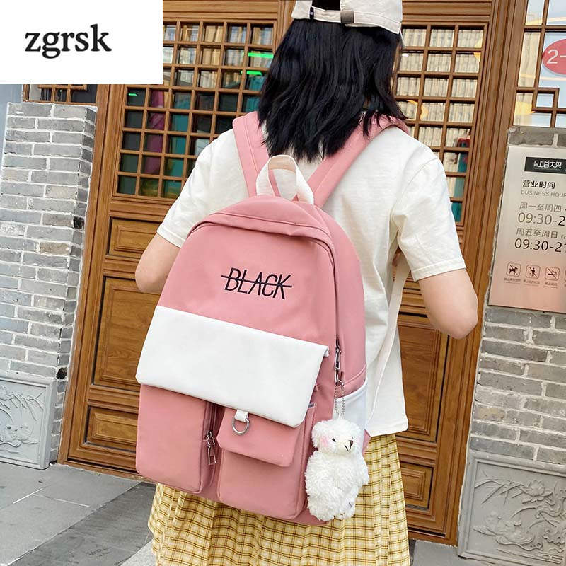 Signore di Marca Collegio Classic Black Retro Zaini Scuola Per Adolescenti Mochila Feminina Anti Theft Zaino Zainetto: pink 859