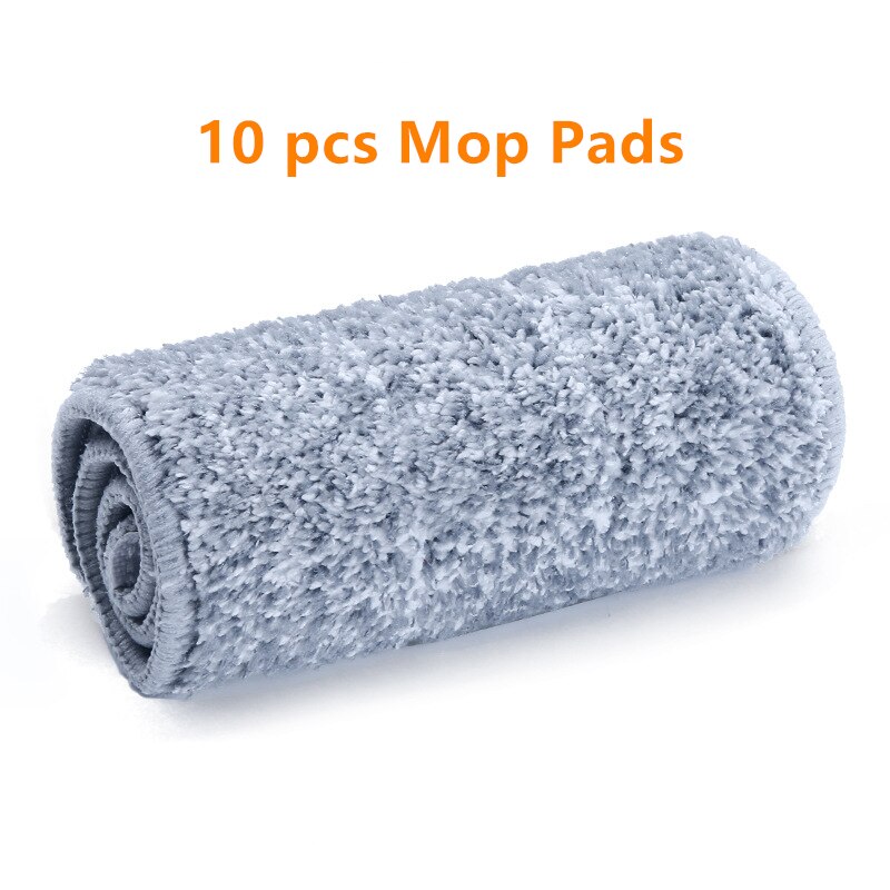 Serpillière et seau plats sans mains, magiques, panosse de nettoyage de sol, utilisation humide ou sèche, essorage automatique, chiffon paresseux: 10pcs pads