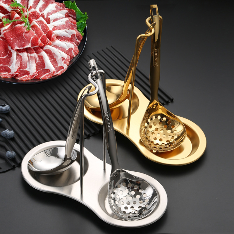 Uchwyt na łyżkę robić zupy Półka na sztućce ze stali nierdzewnej Taca na łyżkę Restauracja Chochla Półki Gadżet kuchenny Taca robić przechowywania narzędzi kuchennych