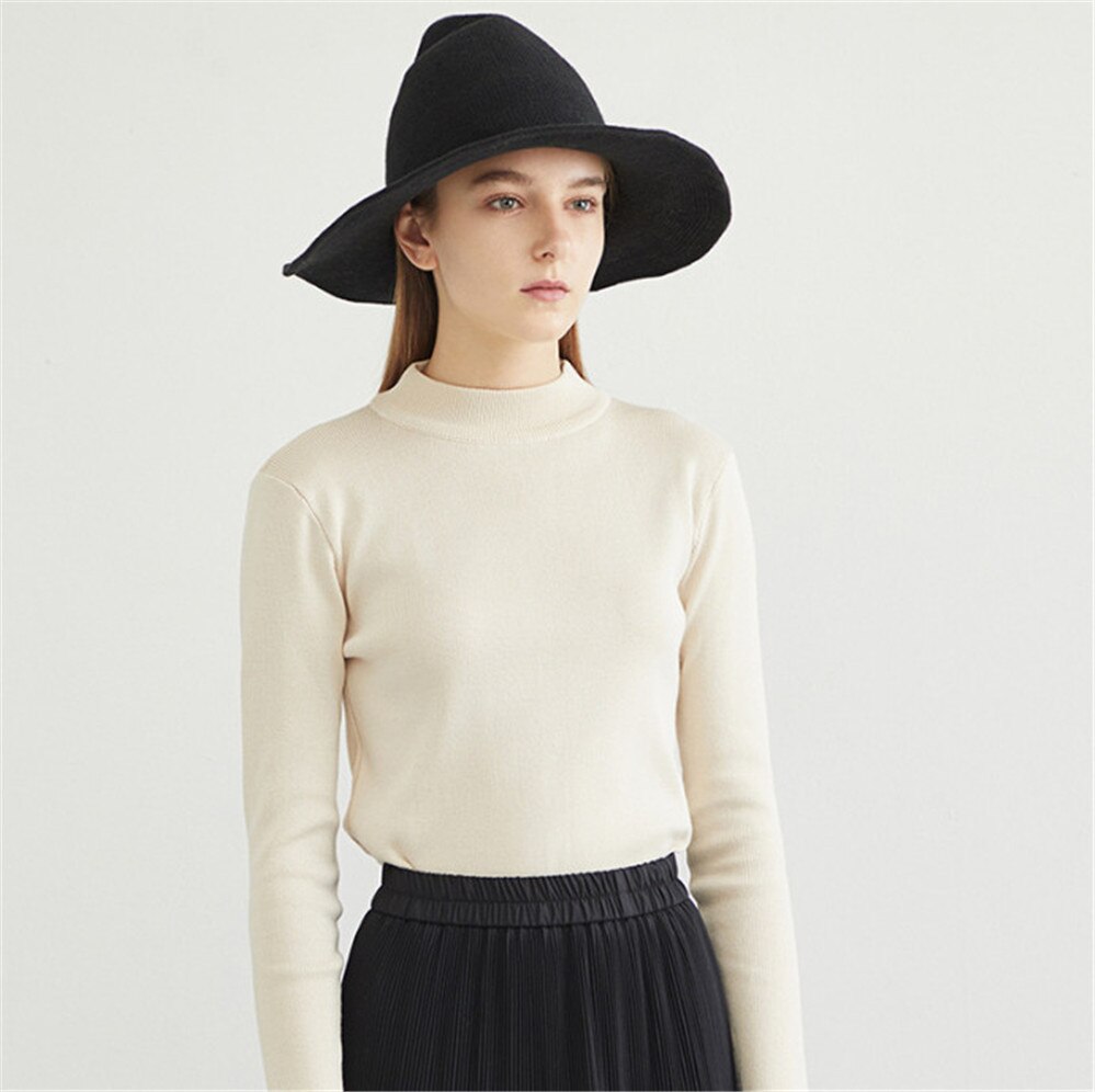 Sombrero de bruja negra para Halloween para mujer, accesorio de disfraz de , gorra con visera de , tejido de lana, acc005