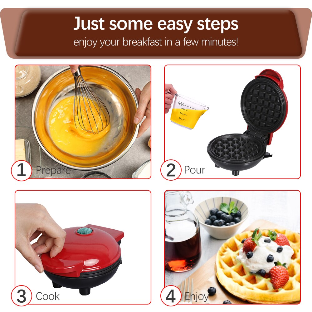 Mini electric Waffles Maker Bubble Egg Cake Oven Breakfast Waffle Machine Egg Cake Oven Pan Eggette Machine Mini Waffle Pot