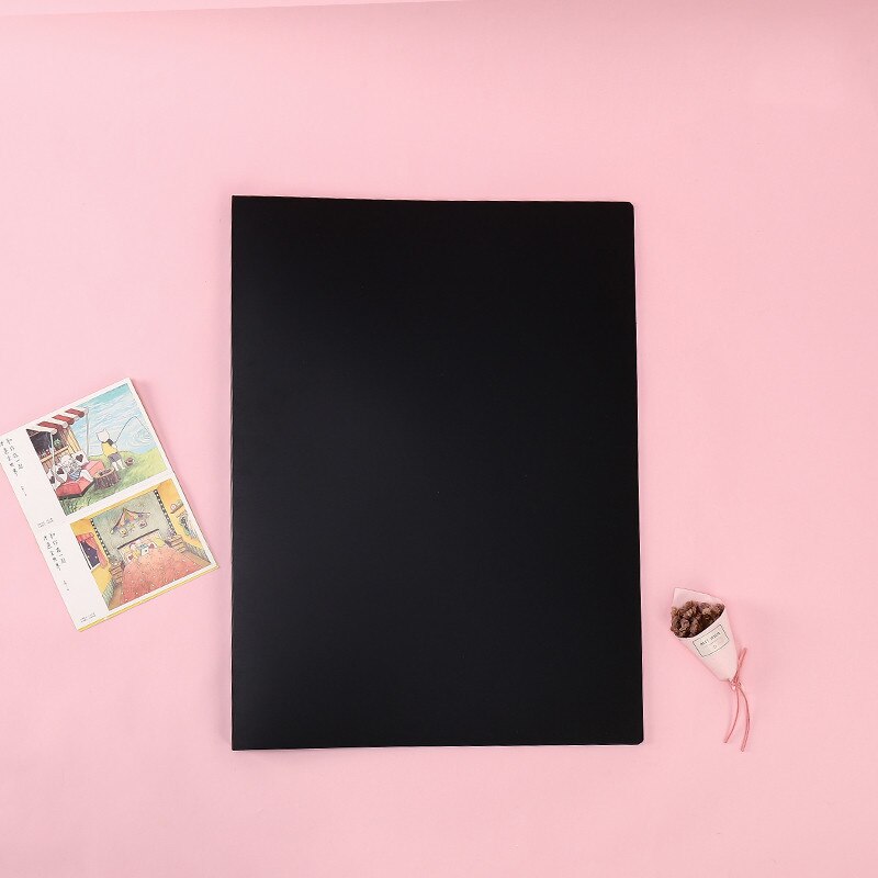 Sac de rangement pour fichiers et documents, pochette de rangement pour Album, croquis, dessin, fourniture de bureau pour étudiants, A3, 20/30 feuilles, 8k: 20 pages  black