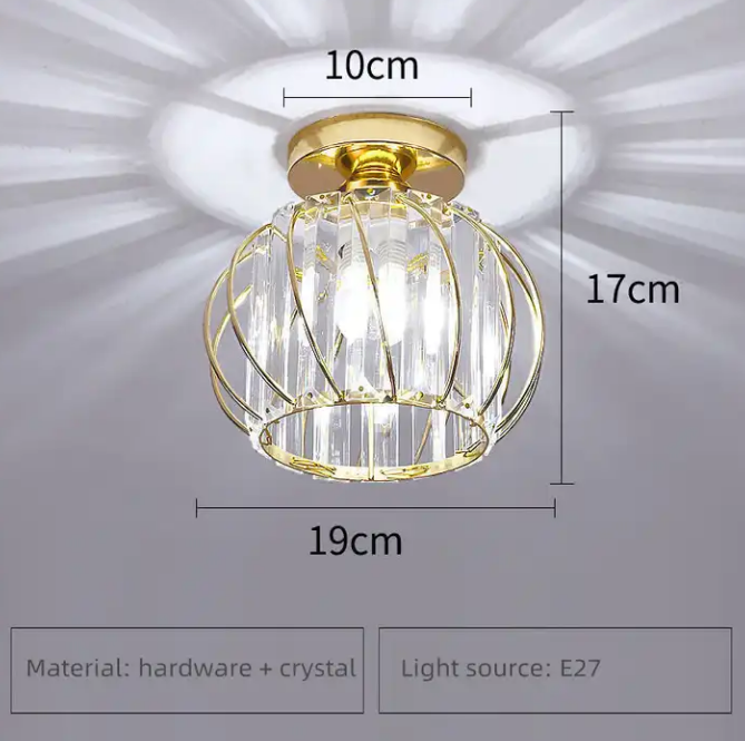 Luksus entre korridor lampe belysningsarmaturer krystal loftslampe indbygget moderne krystal lysekrone: Guld / Hvid