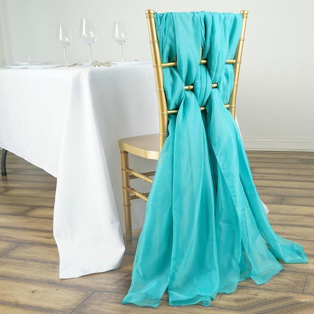 Fancy Chiffon Chair Sashes for Weddings Events Party Decoration Bridal Baby Shower Chair Sash Tulle Chair Tutu Skirt: green