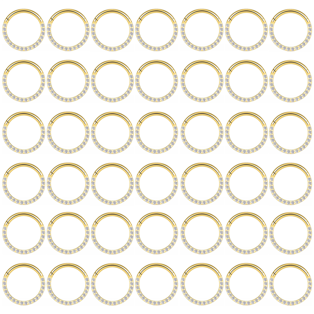 10/50Pc Round Zircon Septum Ring Hoop Cartilage Tragus Helix Small Piercing Nose Ring Earring For Women Body Jewelry Accessorie