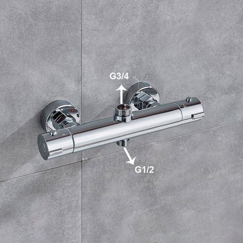 Chrome Thermostatische Badkamer Douche Kranen Bad Mengkraan Warm En Koud Water Mengkraan Kraan Vervangen Douche Valve: TypeA