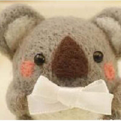 Jiwuo okrągłe lalki DIY wełna filcowanie igłą pakiet materiałów wełna filc rękodzieło szturchać zestaw zestaw robić rękodzieła filcowanie igłą kreatywny prezent: Koala