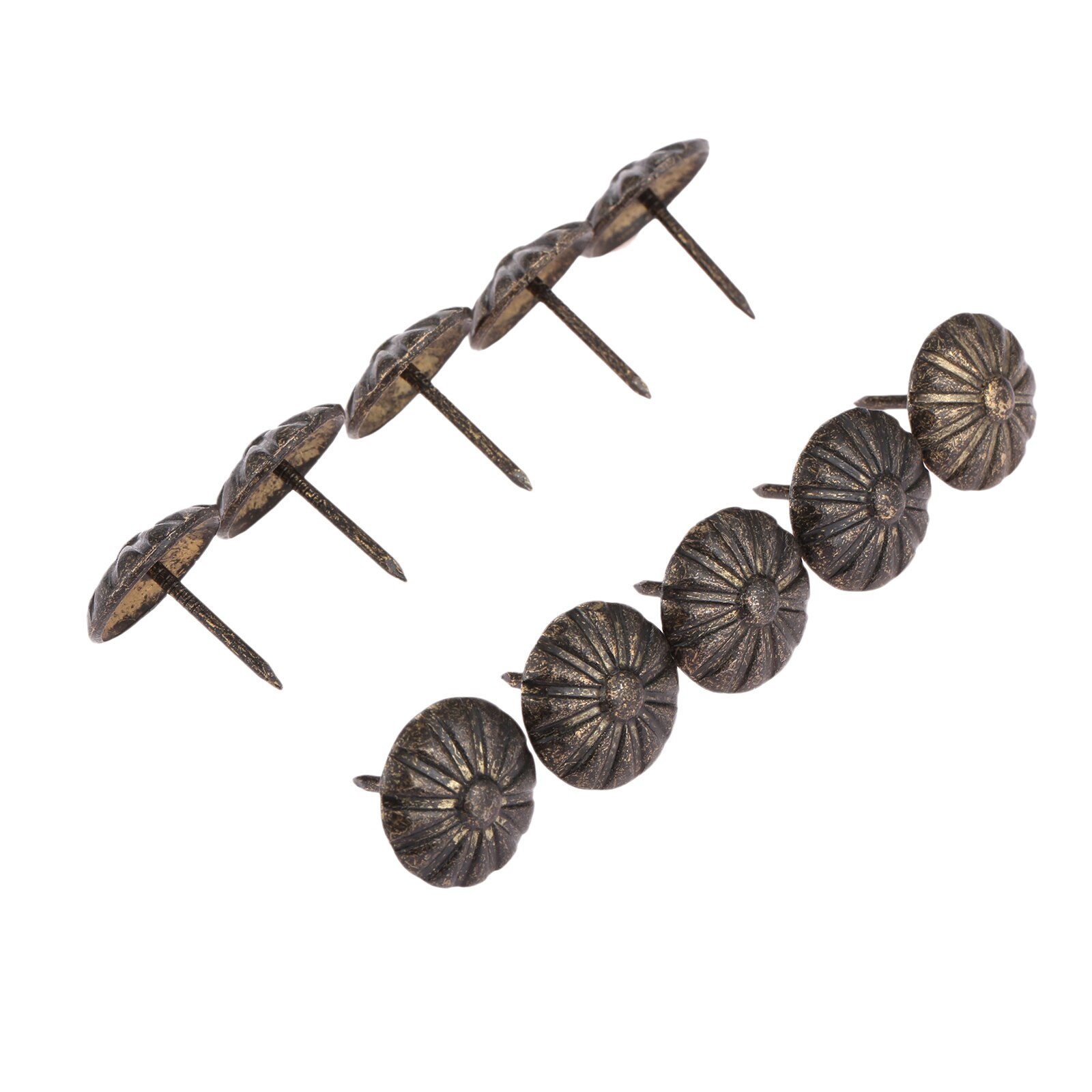 Tachuelas decorativas para tapicería, tachuelas para manicura, caja de para joyería, color bronce antiguo/oro, 19x20mm, 10 unidades: Antique Bronze