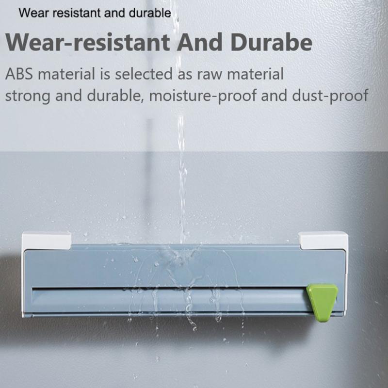 ABS Cling Film Cutter Wall-mounted Food Wrap Cutter Cling Dispenser Durable Non-toxic Storage Organizer For Kitchen Accessories