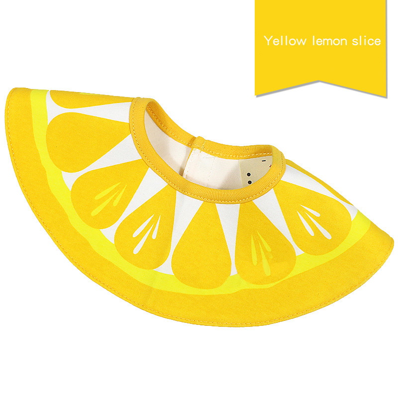 Baby Bandana Slabbetjes 360 Graden Rotatie Fruit Patroon Katoen Baby Peuter Waterdicht Speeksel Voeden Handdoek Accessoires CL5037: Yellow lemon slice