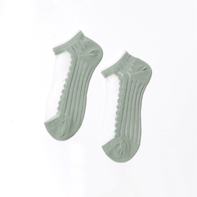 Glas kristall baumwolle boden sexy unsichtbar seide Stiefel Gittergewebe Fischnetz transparent Knöchel Netz Garn Dünne Frauen Kühlen Socken: FY05dishutiaoSlv
