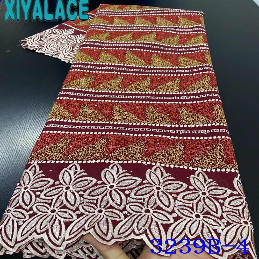 Afrikansk stoff blondere sveitsisk voile blondere i sveits bomullsbånd nigeriansk broderi med steiner  ks3239b