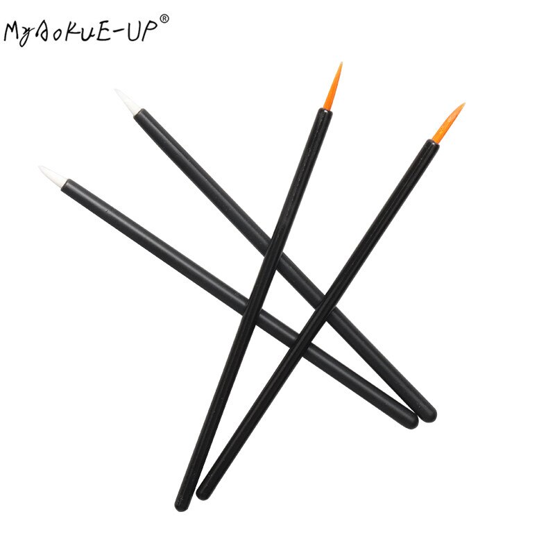 50 st engångs eyeliner penslar ögonskugga eyeliner stav kosmetisk borste ögonfransförlängning kvinnor skönhet sminkverktyg