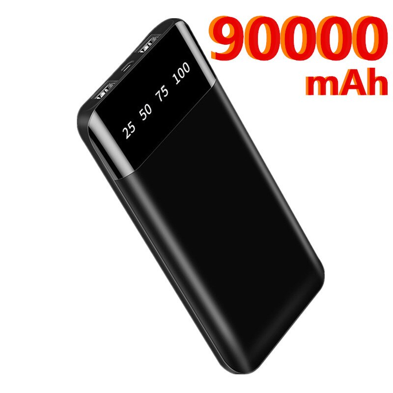 Energie Bank Tragbare Ladegerät Für iPhone Xiaomi mi Handy, Mobiltelefon Energie 90000 mAh Poverbank LED Externe Batterie Telefon