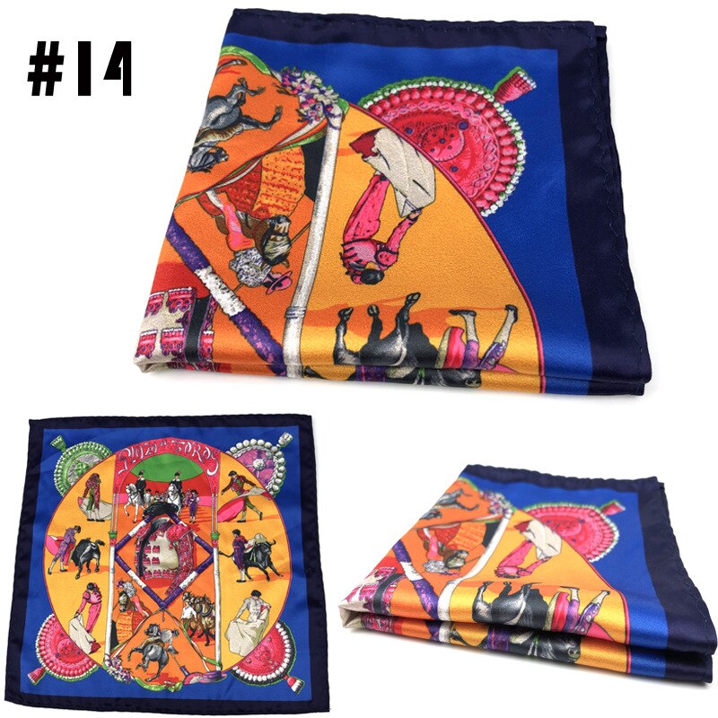 Garnitur męski kieszonkowy ręcznik w klatce piersiowej 54x54CM chusteczka jednokolorowy mały kwadratowy chusteczka Retro brytyjska sukienka z kieszenią kwadratowy ręcznik: 14
