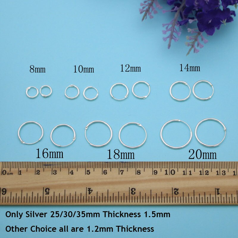 ROXI 925 Orecchini In Argento Sterling Per Le Donne Orecchio Semplice Dell'orecchio Bone Orecchini A Cerchio Mini Piccolo Orecchio Fibbia Rotondi del Cerchio Dei Monili Earing regalo