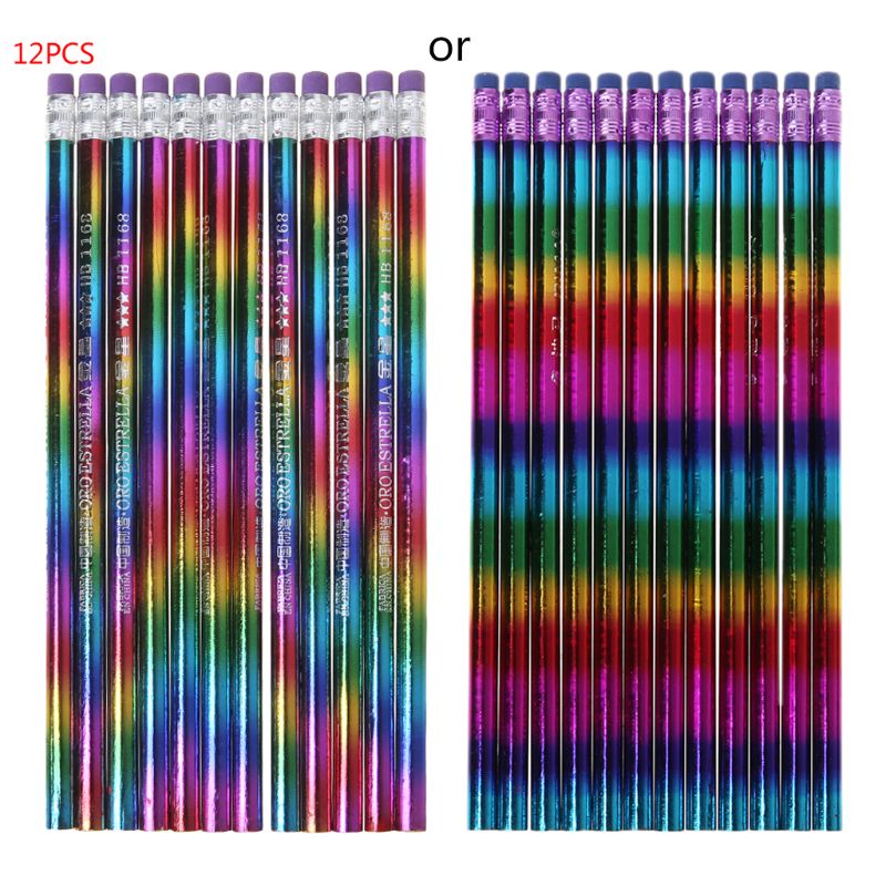 12Stck Regenbogen Bleistift Holz Umweltschutz Helle Farbe HB Zeichnung Malerei Bleistifte Schule Büro Schriftlich Stift