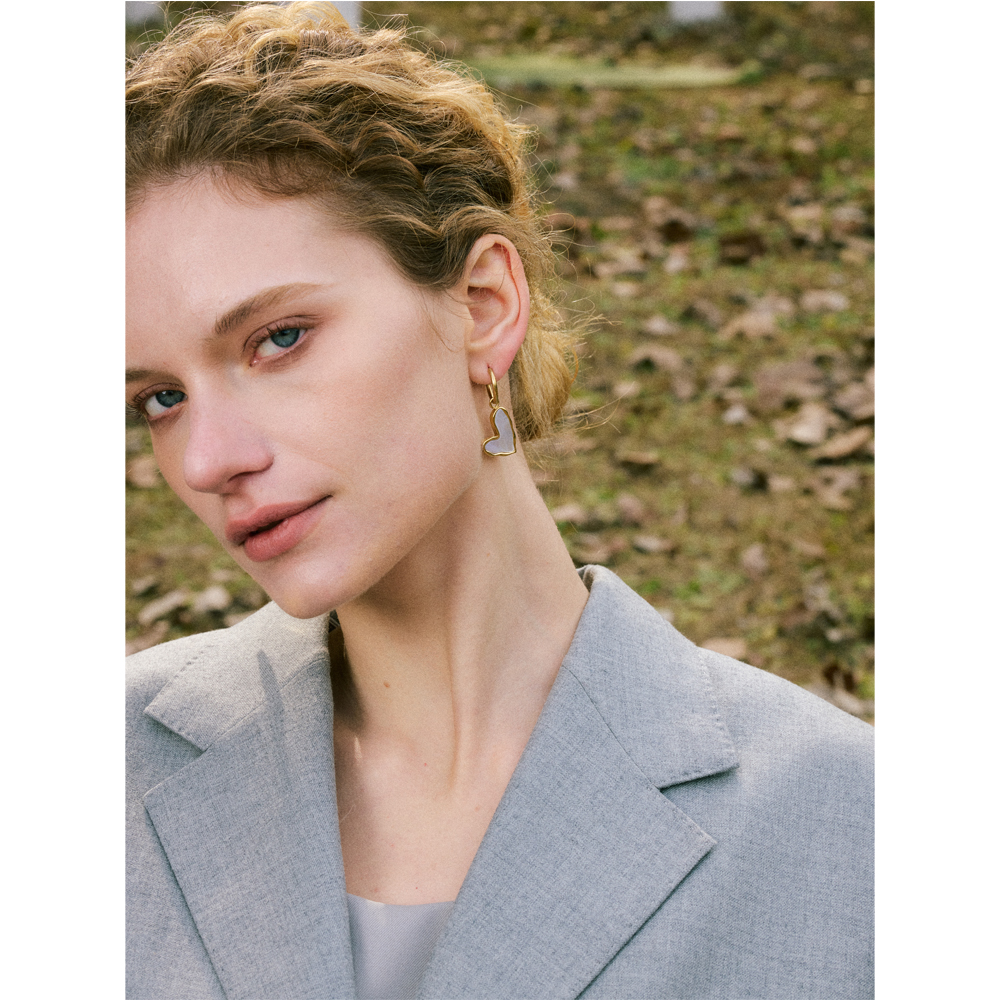 Yhpup Dikkere Natuurlijke Schelp Hart Liefde Hoepel Oorbellen Charme Mode Prachtige Sieraden Accessoires 2025