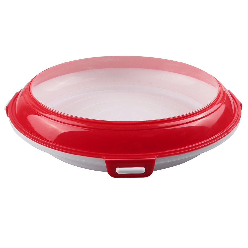 Double-sided Buckle Food Preservation Storage Tray Stackable Kitchen Preservation Container Refrigerator Preservation Tray: Red Circle