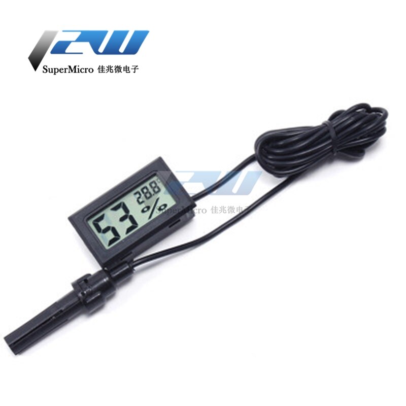 Lcd Digitale Thermometer Hygrometer Temperatuur-vochtigheidsmeter Met Voertuig Probe Reptiel Terrarium Aquarium Koeler