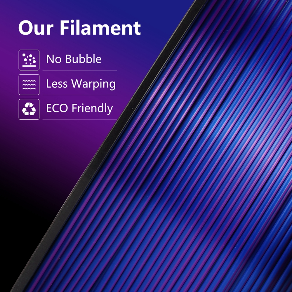 KINGROON-filamento de seda PLA de coextrusión tricolor, carrete de 1,75mm, 1KG (2,2 libras), plástico PLA de Triple color para impresora 3D y bolígrafo 3D