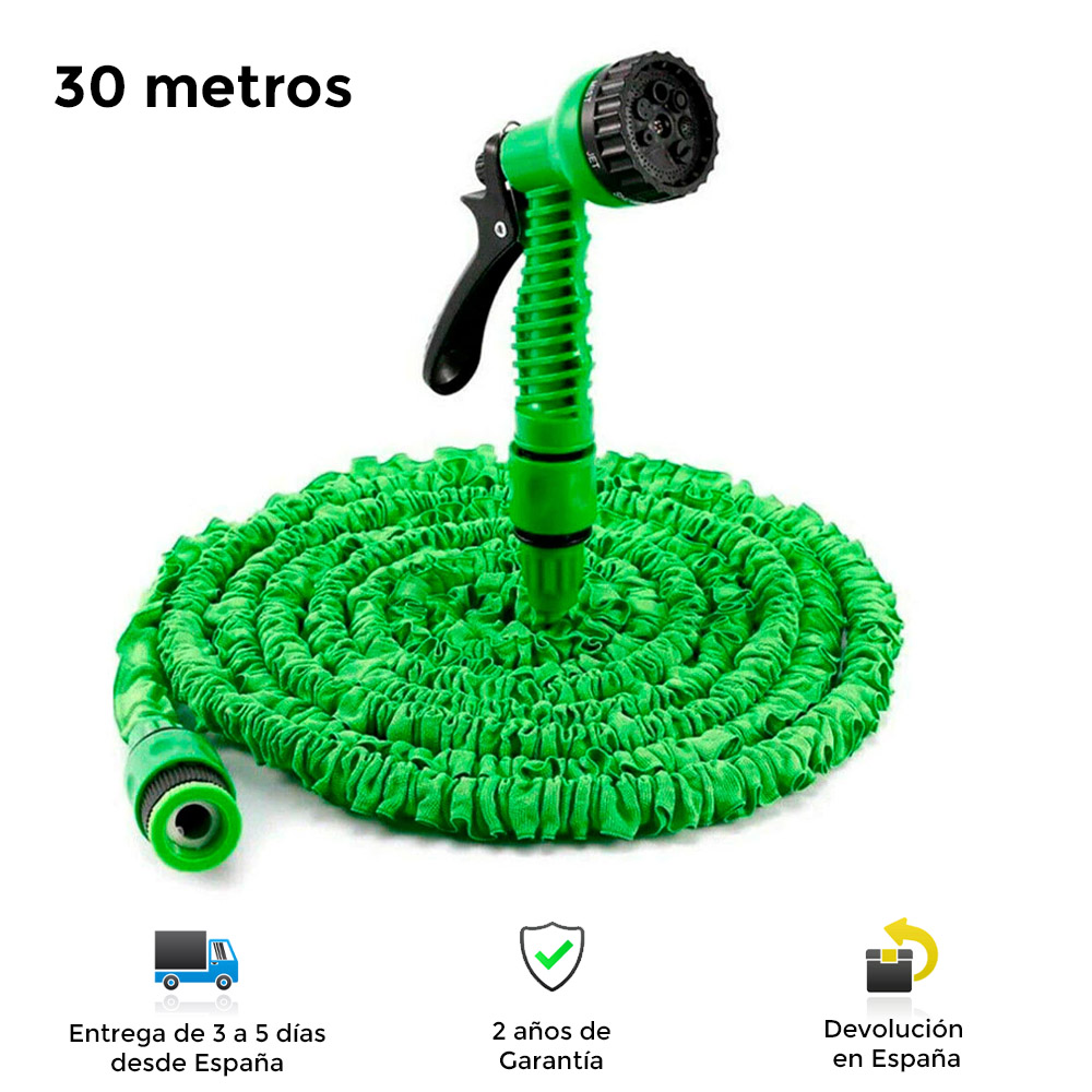 Garden hose, 30m, light, flexible, robust, durable, multiple nozzle, adaptor, irrigation, saves space, hoses, hose, extensible hose