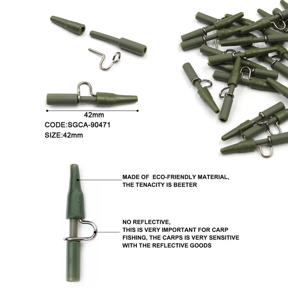 Clips de seguridad de alta resistencia, Kit de cono de gomas traseras, conector giratorio de cambio rápido, buscador de peso de plomo, aparejos de pesca de carpa, 10/20 piezas