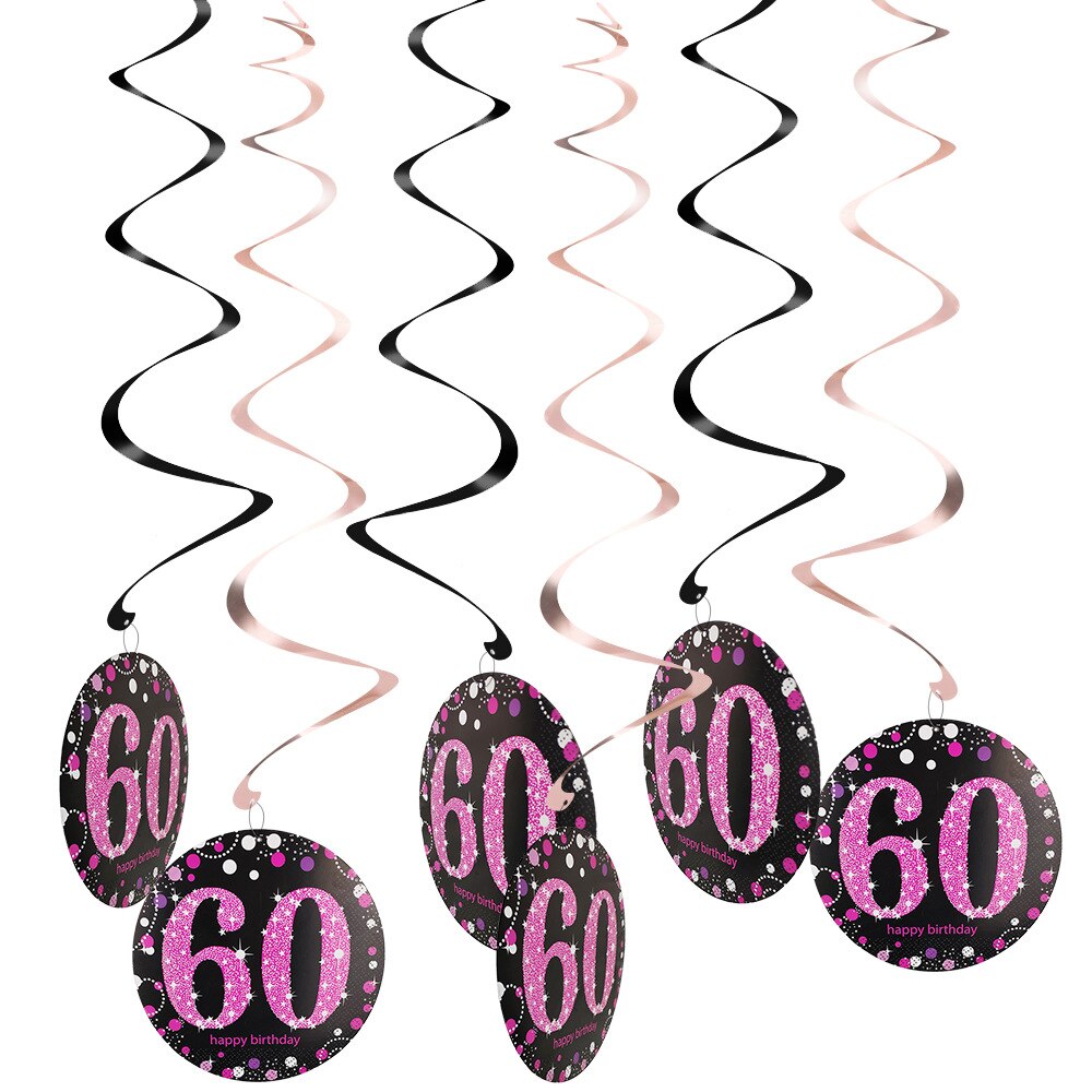 Zwillinge Party Glücklich Geburtstag Dekoration 18 21 30 40 50 60 70 Jahre Hängen Wirbelt Spirale Ornament Erwachsene Jubiläum Party liefert: Entwurf-12