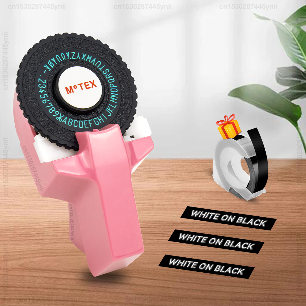 Portable Label Maker Motex E101 3D Embossing Label Printer DIY Dymo 3D Label Tape Replace for B90 Dymo 12965 Labeling Machine: black