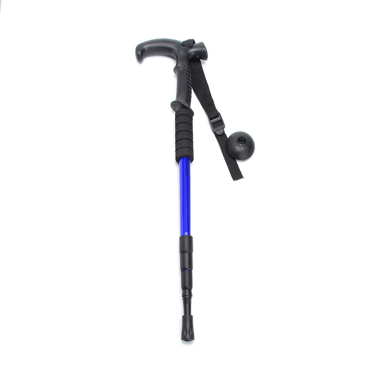 T-handle Walking Stick Telescopic Baton Hiking Trekking Poles Folding Cane Crutches Old Man Non Slip Rubber Cane