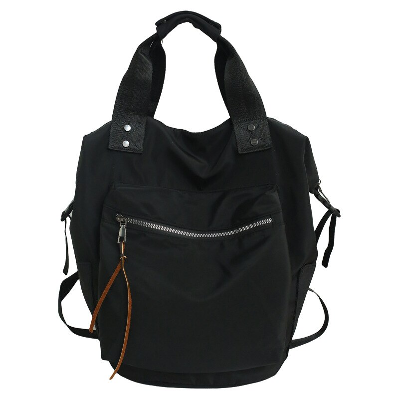 atinfor Marke Anti Diebstahl Frauen lässig Nylon Rucksack Reisen wasserdicht Schule Tasche Pro Jugendliche hoch Kapazität Studenten Mochila: Schwarz